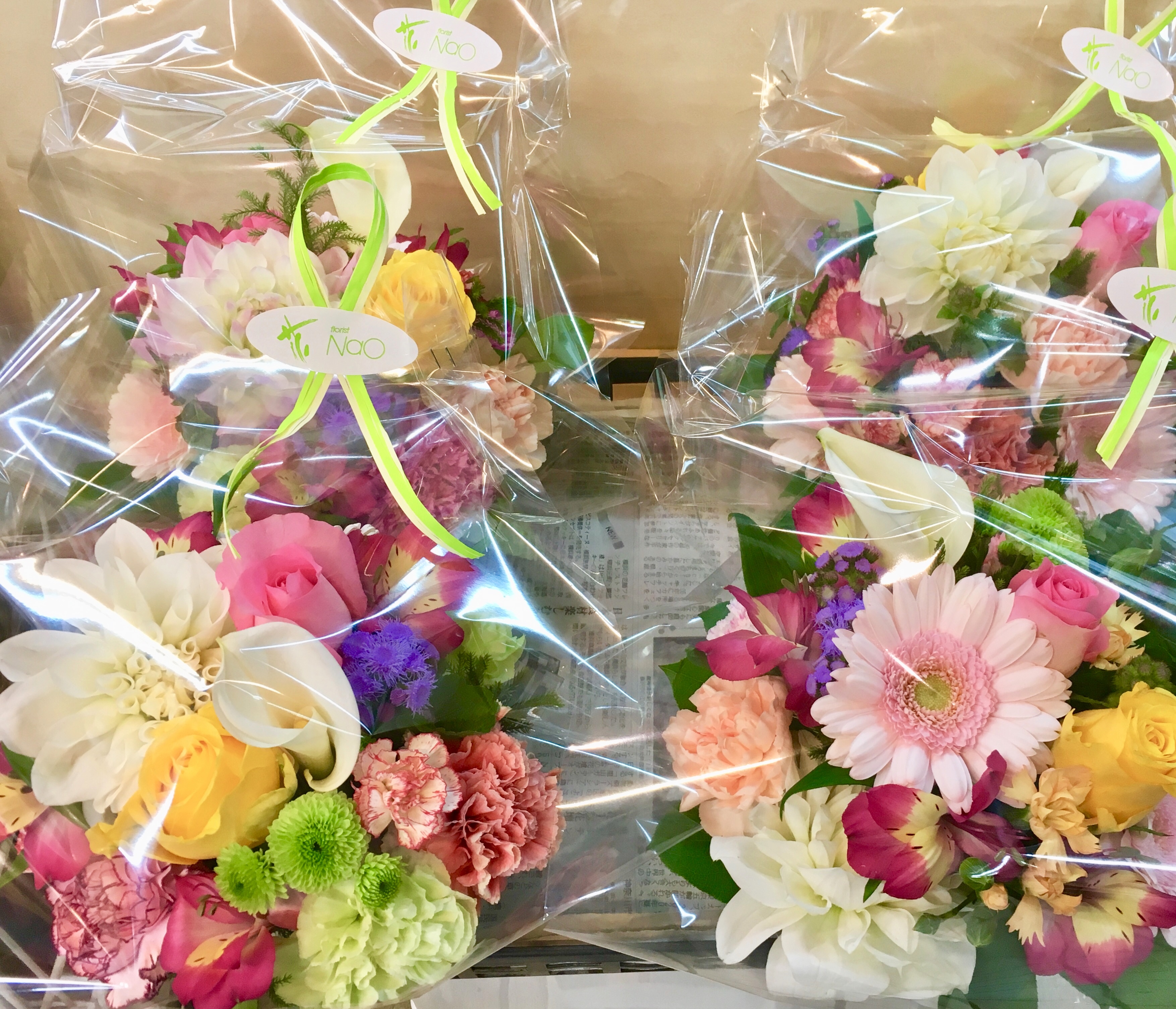 【ナオ花屋の納品事例240】横浜市関内の法人企業様へスタンド花を即日当日配達しました！