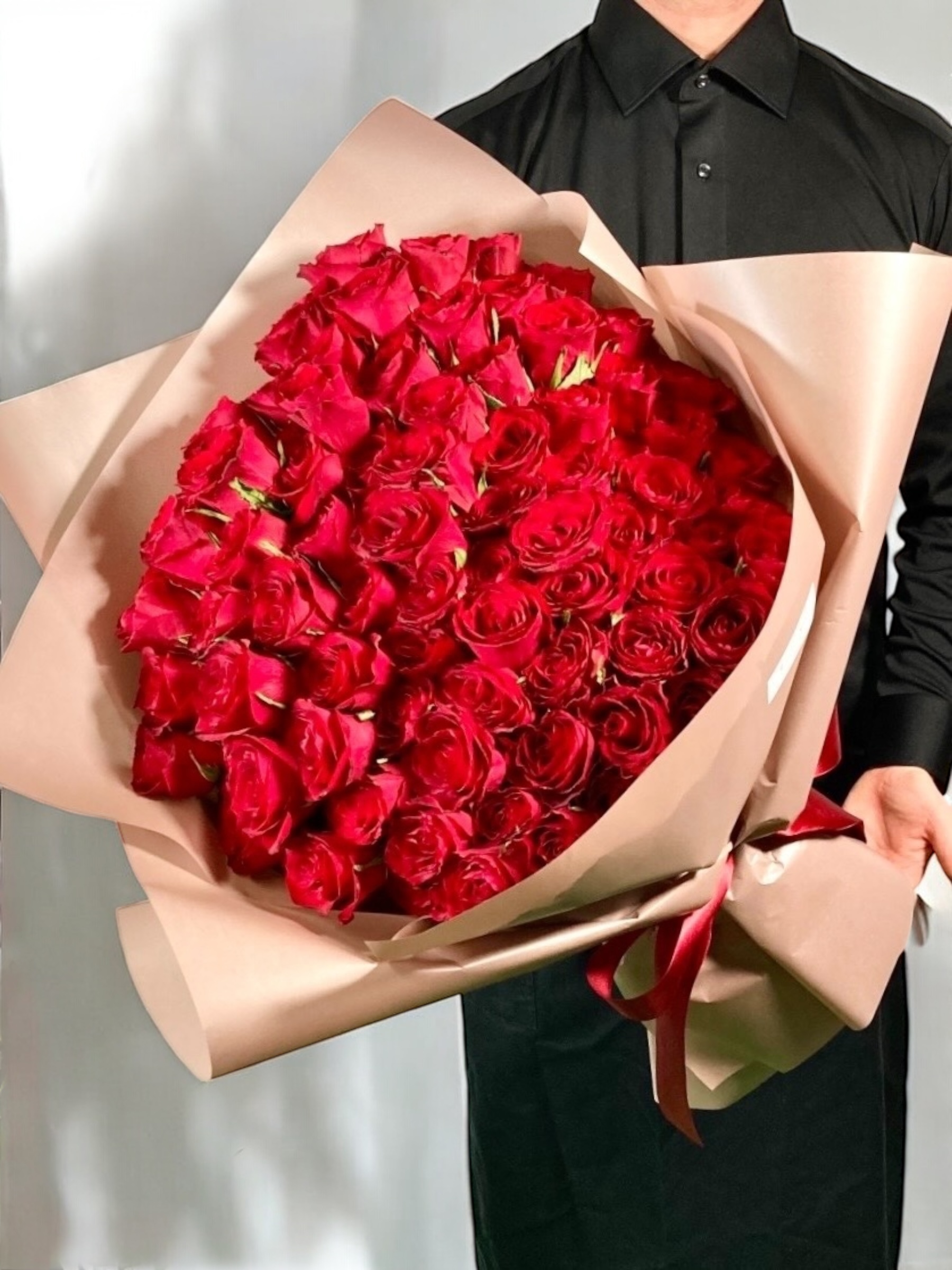 赤いバラの花束10本から!お好きな本数お選びいただけます