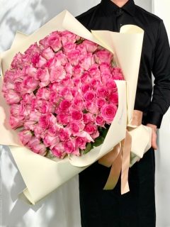 ピンクバラの花束10本から！お好きな本数お選びいただけます