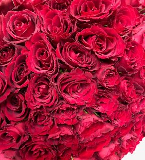 横浜市関内へバラの花束100本を配達させていただきました。【横浜花屋の花束・スタンド花・胡蝶蘭・バルーン・アレンジメント配達事例653】