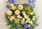 横浜市みなとみらいへスタンド花を即日当日配達しました。【横浜花屋の花束・スタンド花・胡蝶蘭・バルーン・アレンジメント配達事例914】