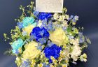 横浜市関内へハート型のスタンド花を配達しました。【横浜花屋の花束・スタンド花・胡蝶蘭・バルーン・アレンジメント配達事例974】