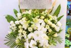 横浜市の病院へ開院祝いの白系スタンド花を配達しました。【横浜花屋の花束・スタンド花・胡蝶蘭・バルーン・アレンジメント配達事例1058】