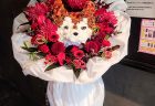 横浜ベイホールへ犬のキャラクターフラスタを配達しました。【横浜花屋の花束・スタンド花・胡蝶蘭・バルーン・アレンジメント配達事例1079】
