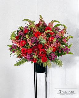 赤系１段スタンド花