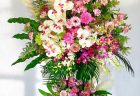 赤系ハイグレード２段スタンド花