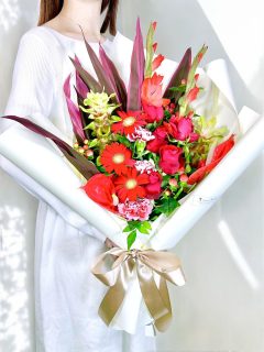 スペシャル赤系花束