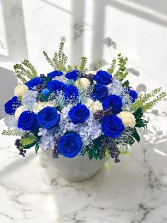 プレミアム青系プリザーブドフラワー