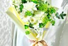 スタイリッシュ黄色オレンジ系花束