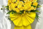 横浜市中区西区南区限定リボン付き青系スタンド花