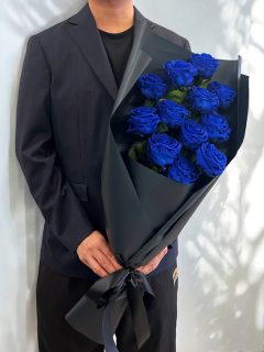プリザーブドダズンローズ Blue