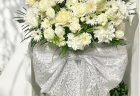 横浜市中区西区南区限定リボン付き青系スタンド花