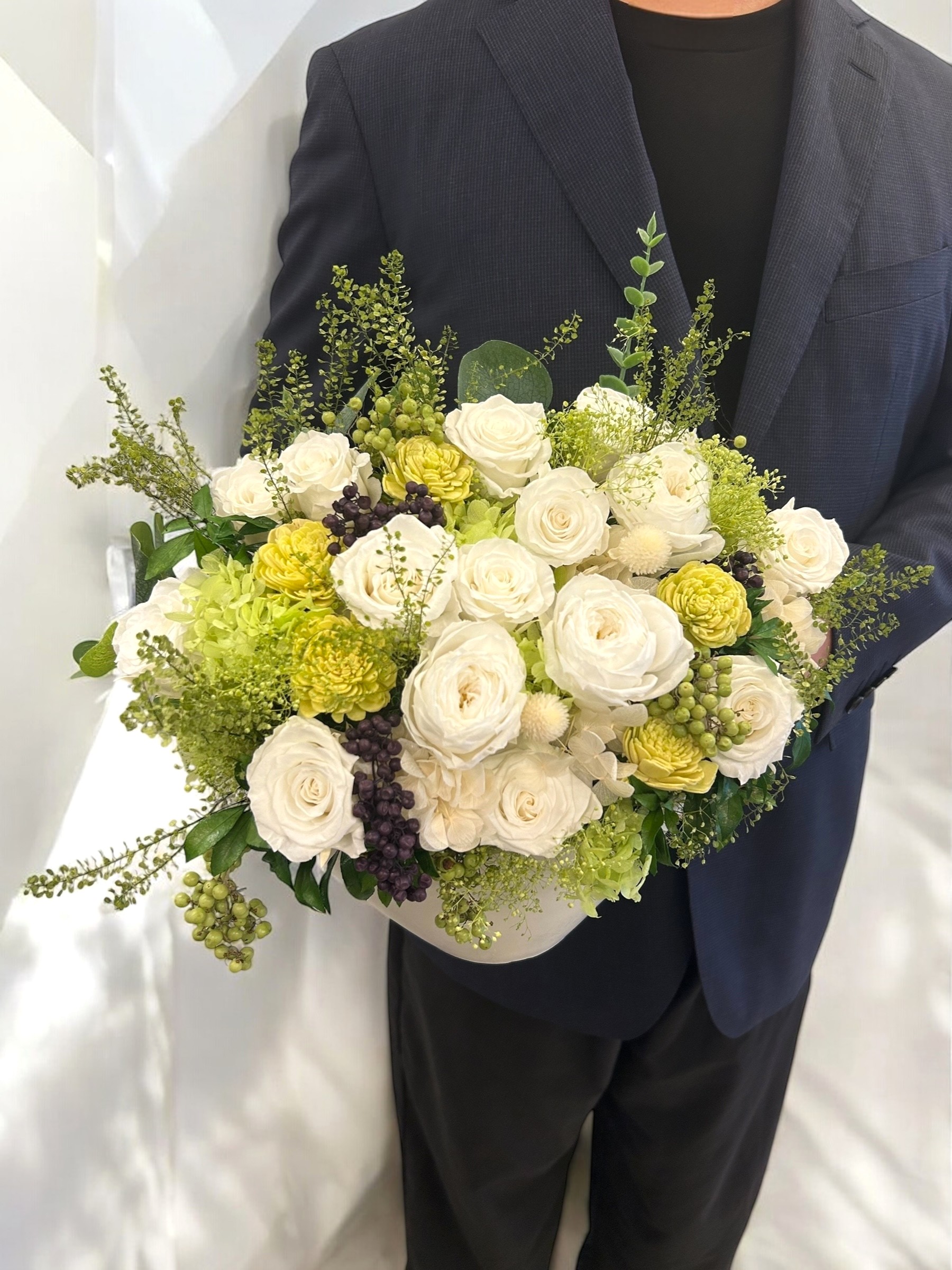 プレミアム白系プリザーブドフラワー